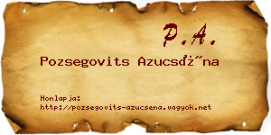 Pozsegovits Azucséna névjegykártya